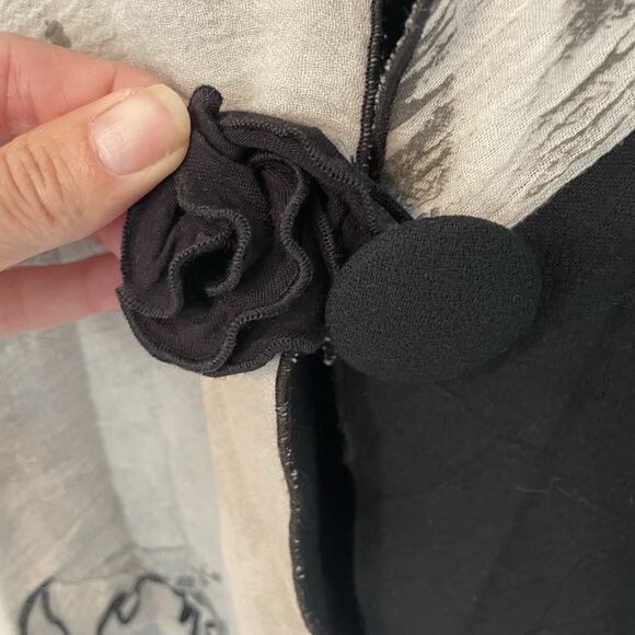 Lee Andersen Cardigan Art to Wear Small Lagenlook Mixed Media Black Topper - Picture 3 of 8